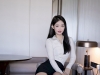 性感美女模特唐安琪白色上衣搭配吊带黑丝短裙性感写真